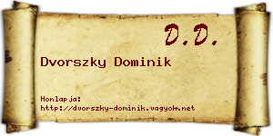 Dvorszky Dominik névjegykártya